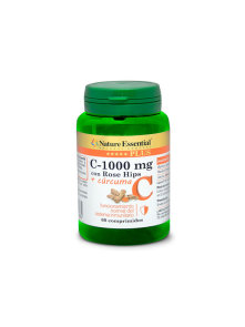 Nature Essential vitamin C 1000mg + kurkuma v plastični embalaži, 60 tablet.