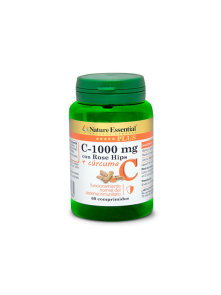 Nature Essential vitamin C 1000mg + kurkuma v plastični embalaži, 60 tablet.