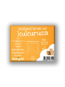 Nutrigold ekološki hrustljavi koruzni kruhki brez sladkorja v plastični embalaži, 125g.