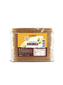 Nutrigold ekološki hrustljavi koruzni kruhki brez sladkorja v plastični embalaži, 125g.