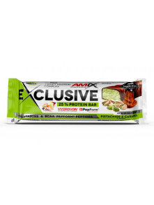 Amix Exclusive beljakovinska ploščica s pistacijo in karamelo v plastični embalaži, 40g.