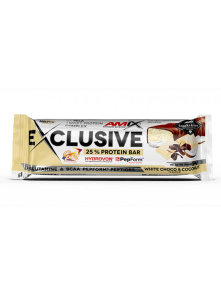 Amix Exclusive beljakovinska ploščica z belo čokolado in kokosom, 40g.