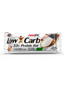 Amix Low Carb 33% beljakovinska ploščica s čokolado in kokosom, 60g.