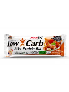 Low Carb 33% Beljakovinska ploščica – Nougat in Karamelne praline 60g Amix