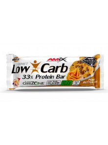 Amix Low 33% Beljakovinska ploščica z arašidovim maslom v prozorni plastični embalaži, 60g.
