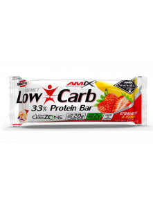 Amix Low Carb 33% beljakovinska ploščica z jagodo in banano, 60g.