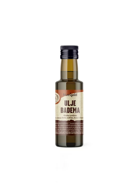 Nutrigold ekološko hladno stisnjeno andljevo olje v steklenički, 100ml.
