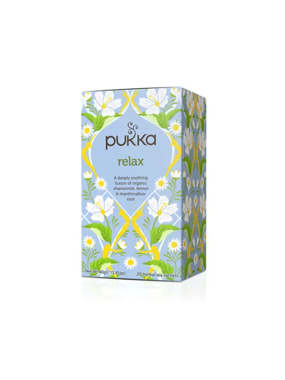 Pukka ekološki čaj Relax v kartonski embalaži, 40g.