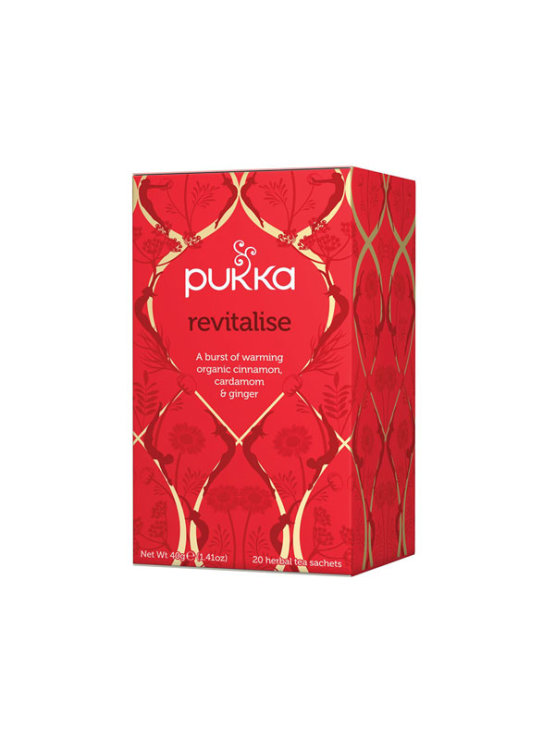 Pukka ekološki čaj Revital v kartonski embalaži, 40g.