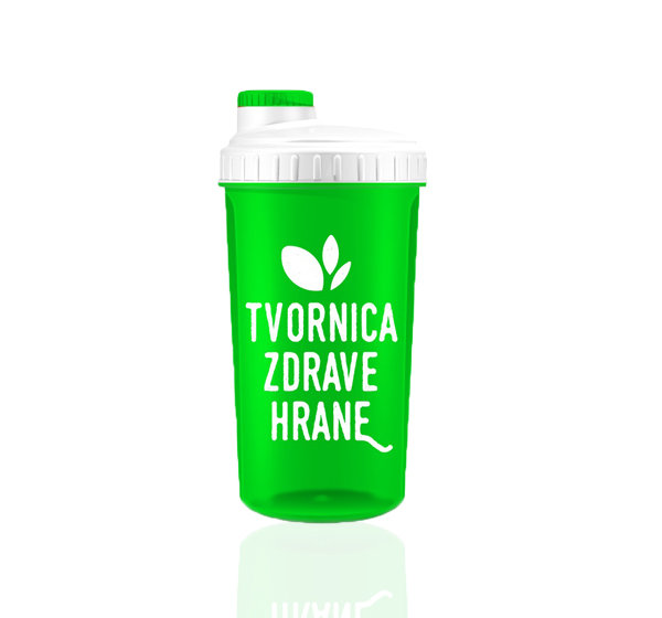 Zeleni shaker s logom Tvornica Zdrave Hrane