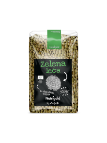 Nutrigold ekološka elena leča v prozorni plastični embalaži, 500g.