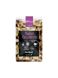 Nutrigold ekološke suhe fige v prozorni plastični embalaži, 500g.