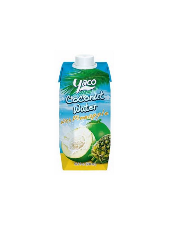 Yaco kokosova voda z ananasom v tetrapaku, 500ml.