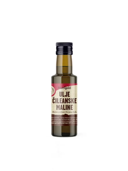 Nutrigold ekološko olje iz semen čilskih malin v steklenički, 100ml.