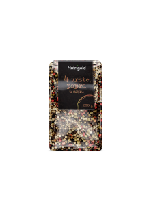 Nutrigold mešanica 4 vrst popra v zrnu v prozorni plastični embalaži, 200g.