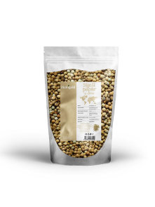 Nutrigold beli poper v zrnu v 1000 gramski prozorni embalaži.