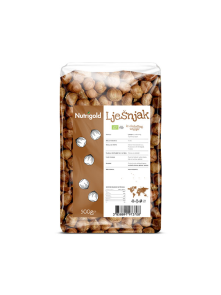 Nutrigold lešnikova jedrca v prozorni plastični embalaži, 500g.