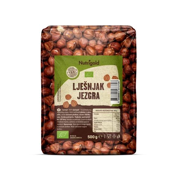 Lešnik jedrca - Ekološki 500g Nutrigold