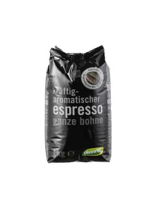 Dennree ekološka espresso kava v zrnu v plastični embalaži, 1kg.