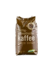 Dennree ekološka pražena kava v zrnu v plastični embalaži, 1kg.
