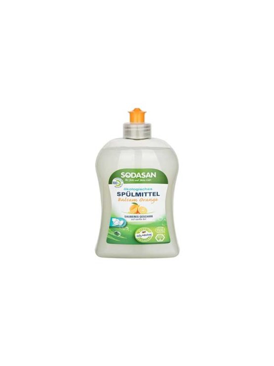 Sodasan detergent za pomivanje posode z vonjem po pomaranči v plastenki z dozirko, 1l.