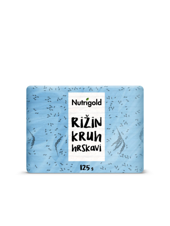 Nutrigold hrustljavi riževi kruhki brez dodanega sladkorja v plastični embalaži, 125g.