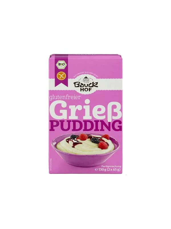 Bauck Mühle rižev puding brez glutena ekološki v embalaži 130g
