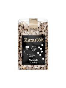 Nutrigold ekološka čičerika v prozorni plastični embalaži, 500g.