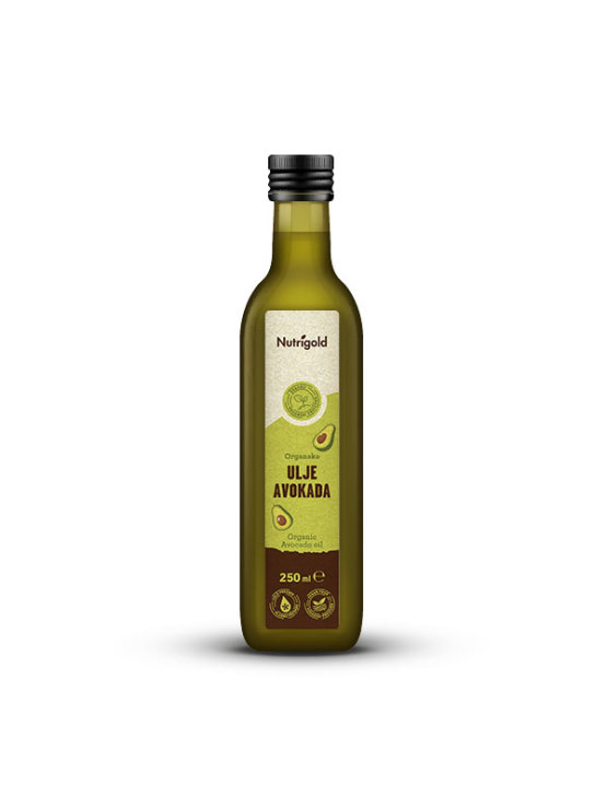 Nutrigold ekološko hladno stisnjeno avokadovo olje, 250ml.