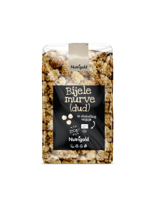 Nutrigold ekološke sušene bele murve v prozorni plastični embalaži, 250g.