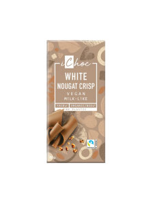 iChoc veganska bela čokolada nougat crisp v okolju prijazni embalaži 80g