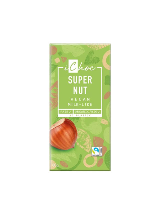 iChoc veganska čokolada super nut ekološka v okolju prijazni embalaži 80g