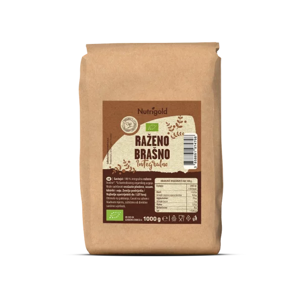 Ržena moka polnozrnata - Ekološka 1000g Nutrigold