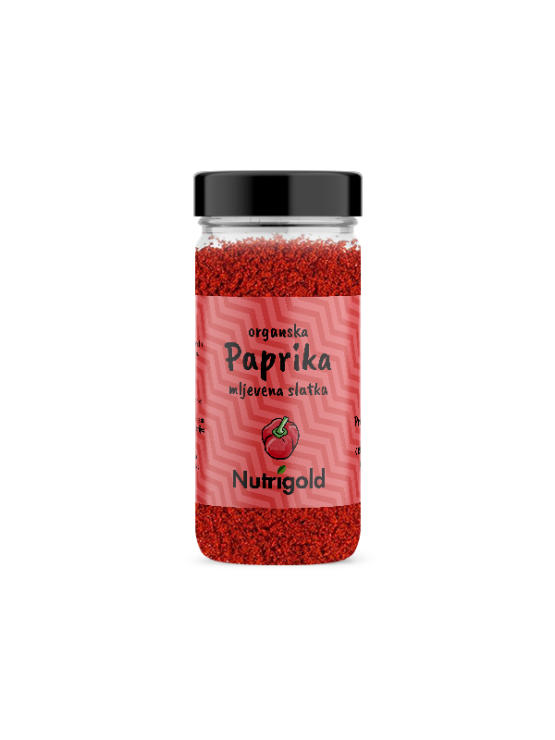 Nutrigold ekološka sladka paprika v prahu v steklenički, 50g.