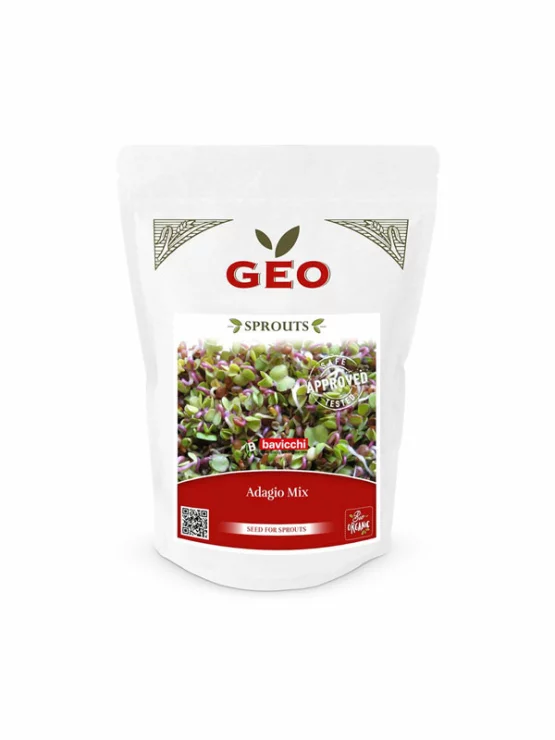 "Adagio" Mešanica semen za kaljenje – Brokoli, detelja, redkvica – Ekološka 350g Geo