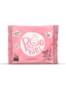 Roo'Bar ekološki piškoti z marelico in vanilijo Rookies v plastični embalaži, 40g.