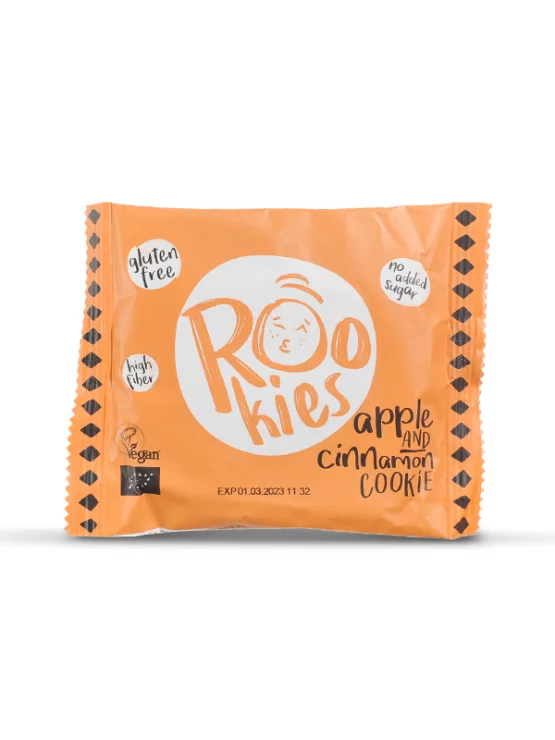 Bett’r piškoti z jabolkom in cimetom Rookies v plastični embalaži, 40g.