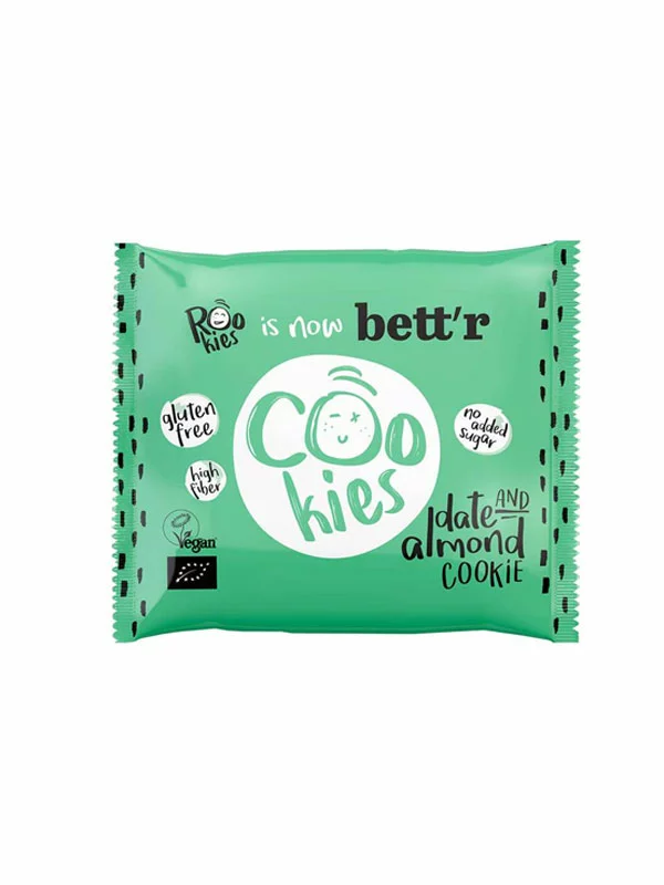 Bett’r ekološki piškoti z datlji in mandlji Rookies, 40g.