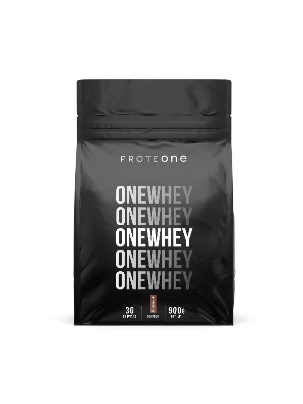 ProteONE ONEWHEY beljakovine Dvojna čokolada v črni plastični embalaži, 900g.