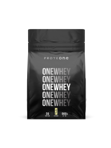 ProteONE ONEWHEY beljakovine z okusom vanilije v črni plastični embalaži, 900g.