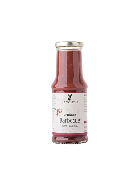 Sanchon ekološka Barbecue omaka brez glutena v steklenici, 210ml.