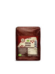 Nutrigold ekološka rdeča kvinoja v prozorni plastični embalaži, 500g.