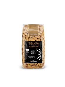 Nutrigold ekološki blanširani mandlji v 250 gramski prozorni embalaži