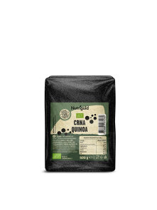 Nutrigold ekološka črna kvinoja v prozorni plastični embalaži, 500g.