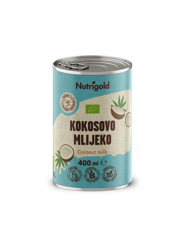 Nutrigold ekološko kokosovo mleko v pločevinki, 400ml.