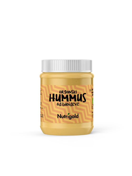 Nutrigold ekološki hummus z bučo v plastičnem kozarcu, 135g.