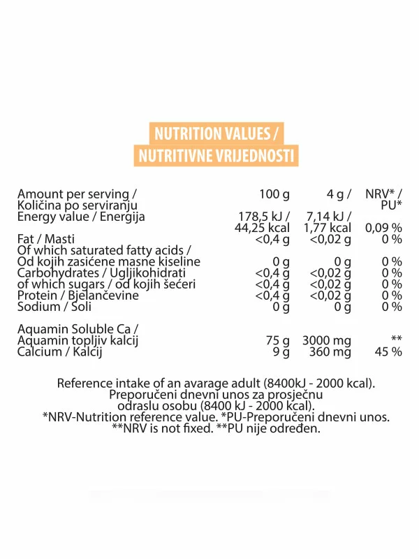 Calcium+ Aquamin Soluble 160g - Kalcij v prahu Zeleno jabolko Nutrigold
