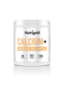 Nutrigold kalcij v prahu z okusom zelenega jabolka  v beli embalaži 160g