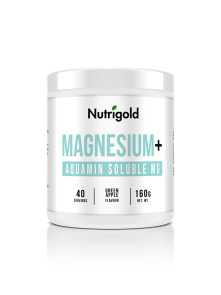 Nutrigold Magnezij+ Aquamarin Soluble, Magnezij v prahu Zeleno jabolko v plastični embalaži, 160g.