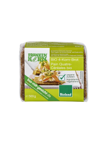 Franken Korn ekološki kruh iz 4 žit v prozoeni plastični embalaži, 500g.